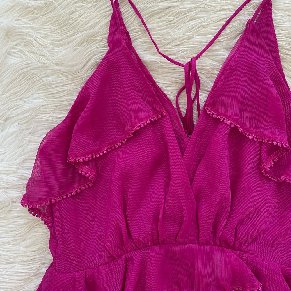 Adelyn Rae Pink V-Neck Ruffle Dress - Picture 5 of 11